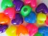 Neon heart shaped pony beads