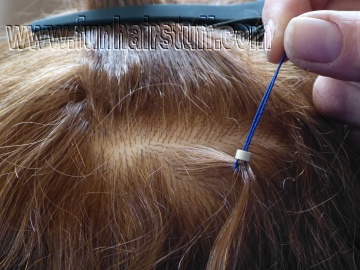 Fit a feather hair extension